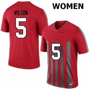 NCAA Ohio State Buckeyes Women's #5 Garrett Wilson Throwback Nike Football College Jersey YOB7045CZ